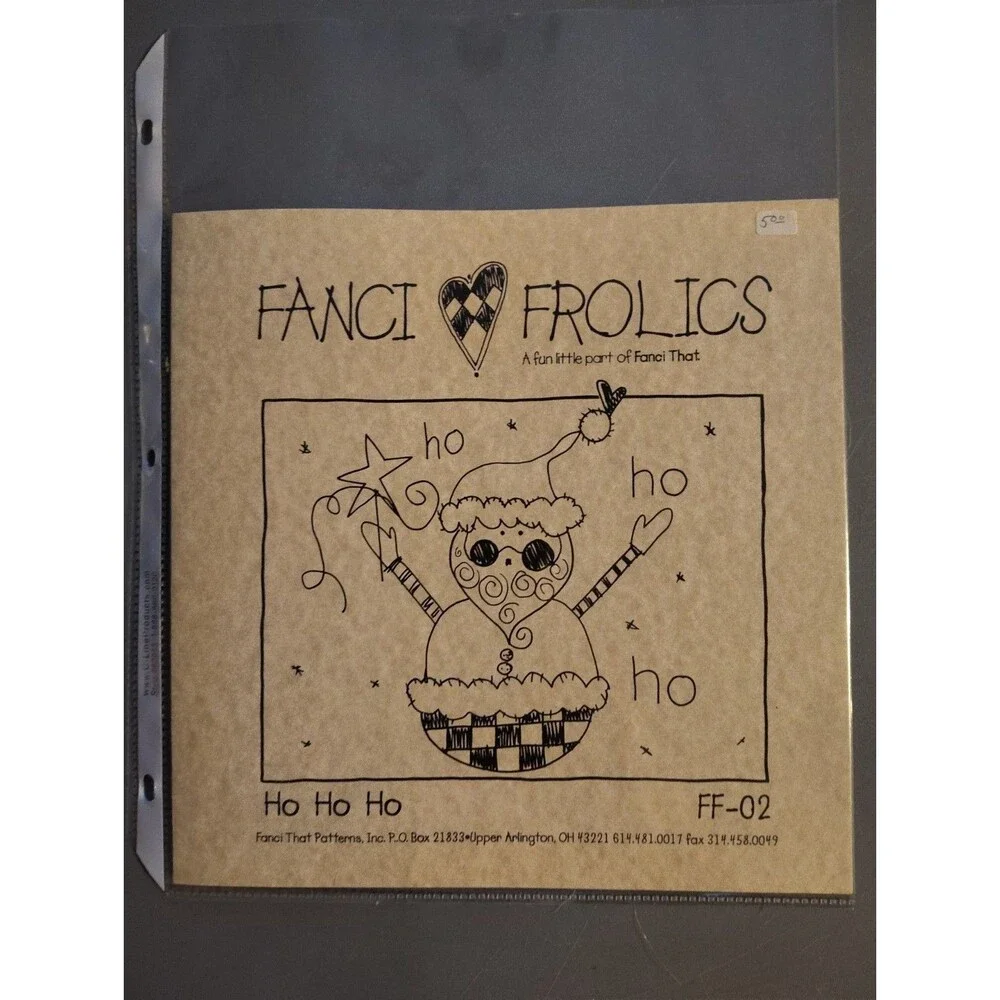 Fanci Frolics Ho Ho Ho Cross Stitch Pattern FF-02 Fanci That Primitive Santa